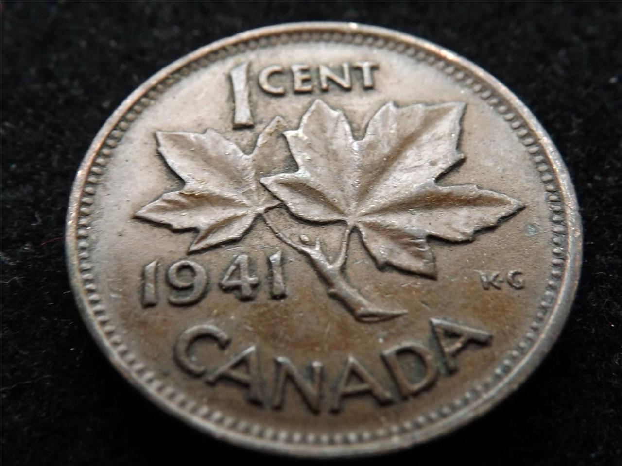 1941 VI Canada 1 One Cent Coin eBay