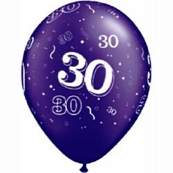30th Birthday Party Ideas on Birthday Party Balloons Purple 28cm Pkt 5 30th Decorations Supplies