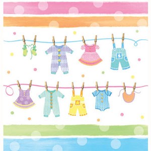 Baby Shower Party Hanging Banner Bunting Decorations Baby Clothes