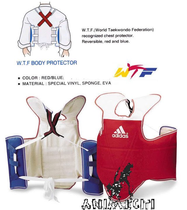 ADIDAS WTF TAEKWONDO CHEST PROTECTORS RED&BLUE SZ 5/XL eBay