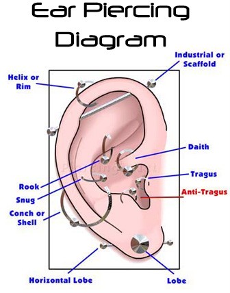 Ear Piercing Diagram