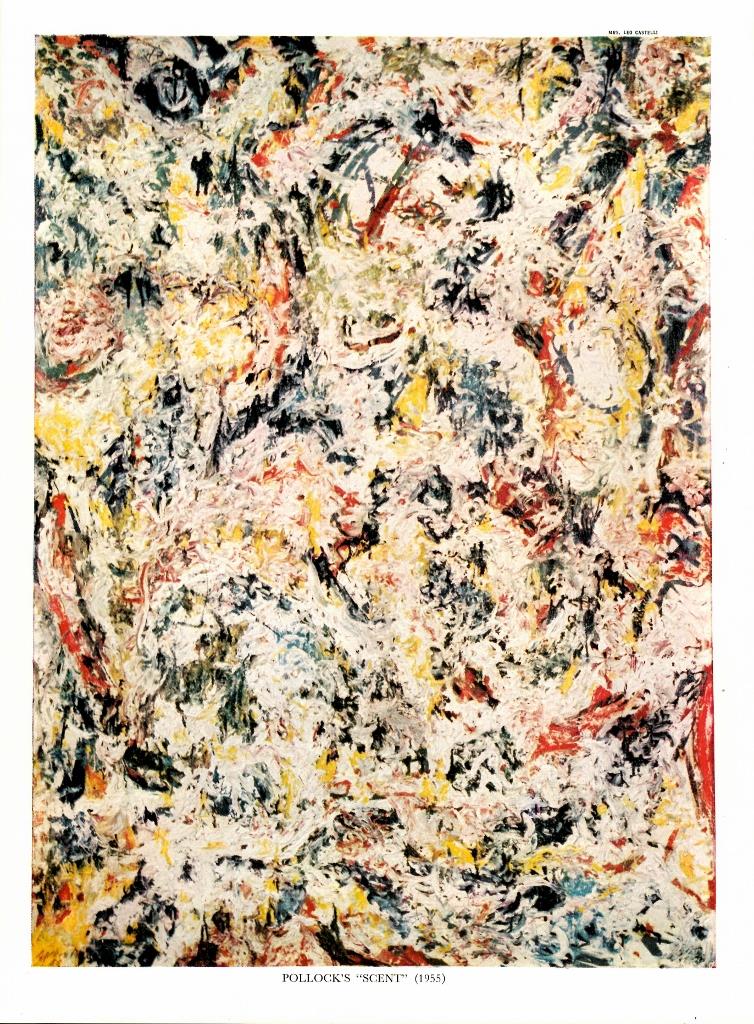 Jackson Pollock Scent 1955 Painting 1957 Vtg Bookplate Art