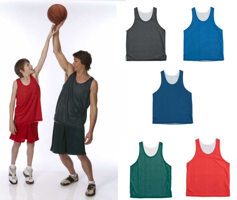 New Podium Adult Basketball Tops Reversible Singlets 5 Colours Sz S
