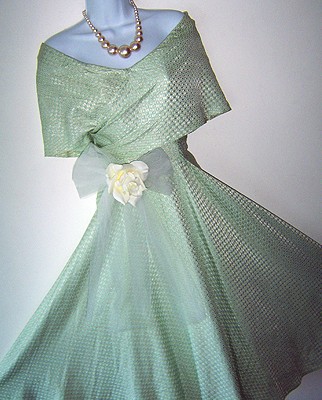 50s wedding dress This beautiful vintage 1950s mint green swing dress in a 