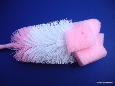 Baby Bottle Brush Cleaner on Pink Baby Bottle Brush Sponge Soft Bristles Cleaning   Ebay