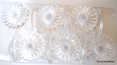 New Clear Shower Curtain Liner Hooks Decorative Flower Ebay