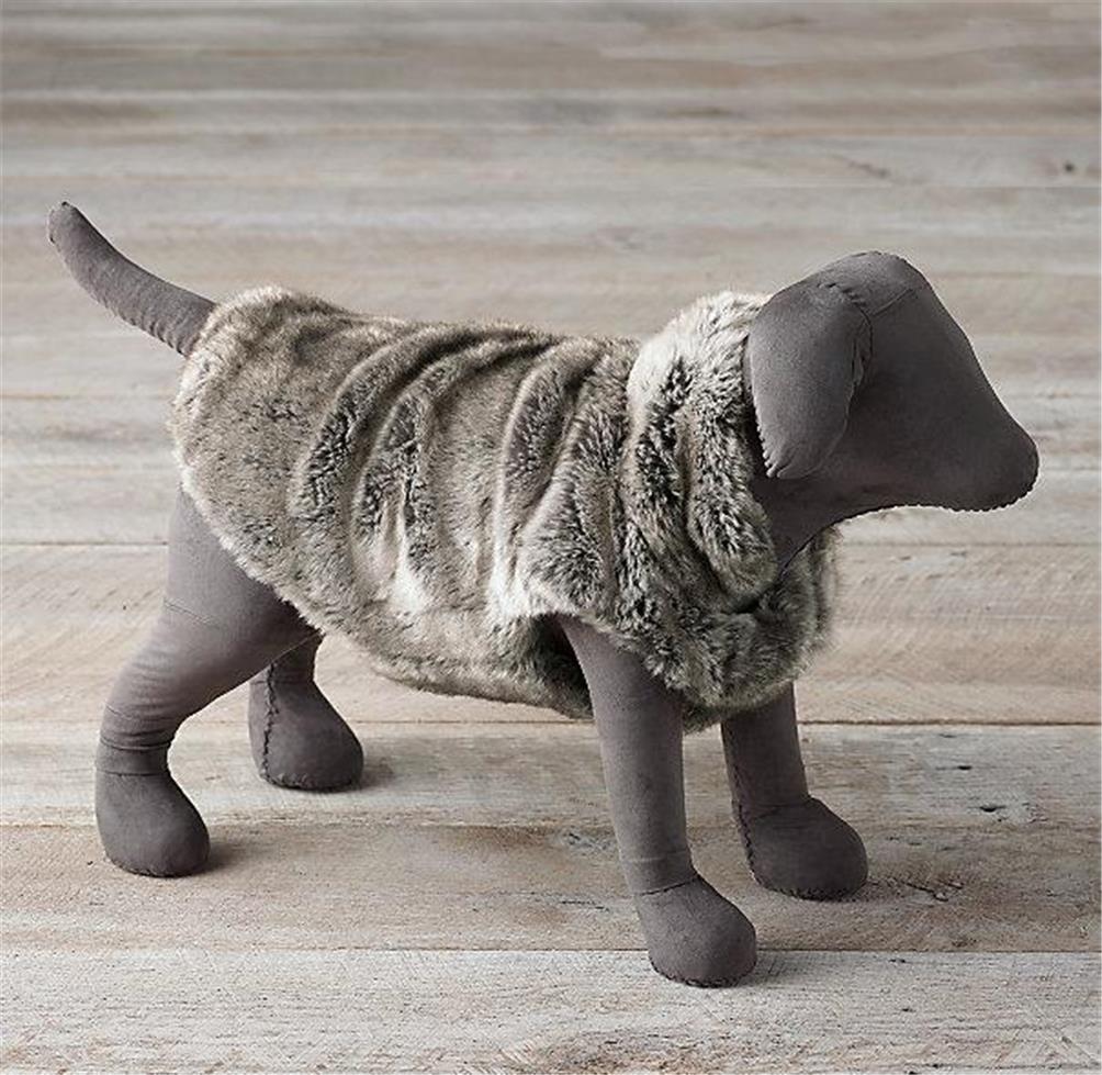 NWT Restoration Hardware LUXE FAUX FUR DOG VEST Wolf Mink XS S M L