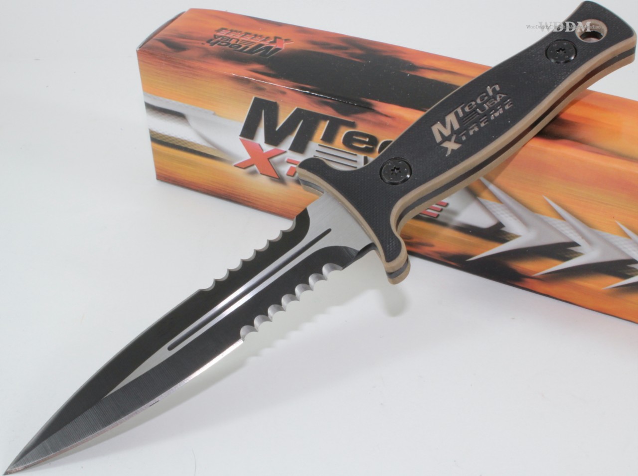 Mtech G10 Tan 1/2 Serrated Double Edged Throwing Boot Dagger Combat