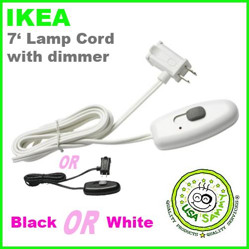 IKEA 7' Lamp Light Cord Cable Dimmer Switch Control NEW
