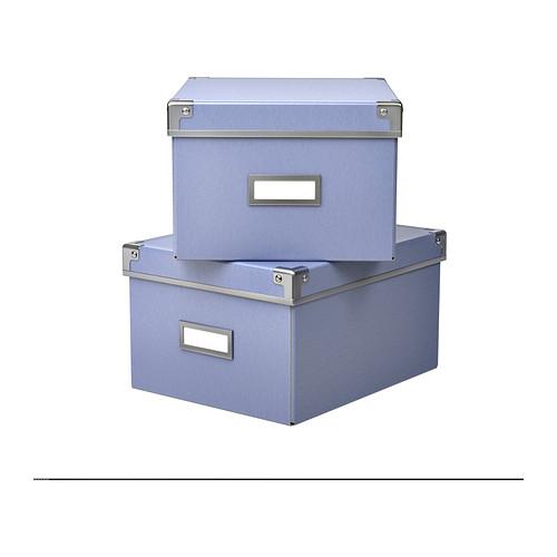 IKEA STORAGE BOXES x 2 W LIDs Container Cases fit DVD 2 BOXES MANY NEW