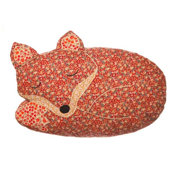 Fox Cushion Sleeping Fox Patchwork Cushion Cover With Inner New Shabby Chic