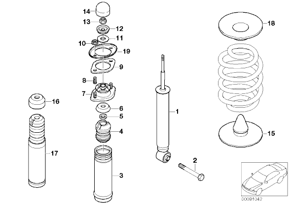 Bmw e36 strut assembly diagram #2
