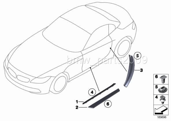 Bmw z4 door sill clips