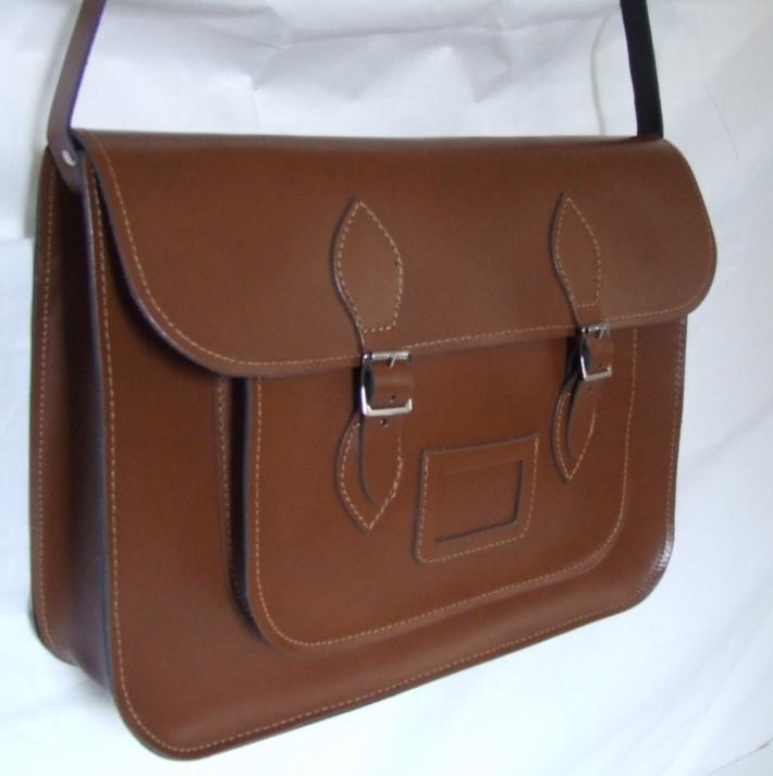 VINTAGE 1960 S ITALIAN LEATHER SATCHEL SCHOOL BAG BROWN eBay