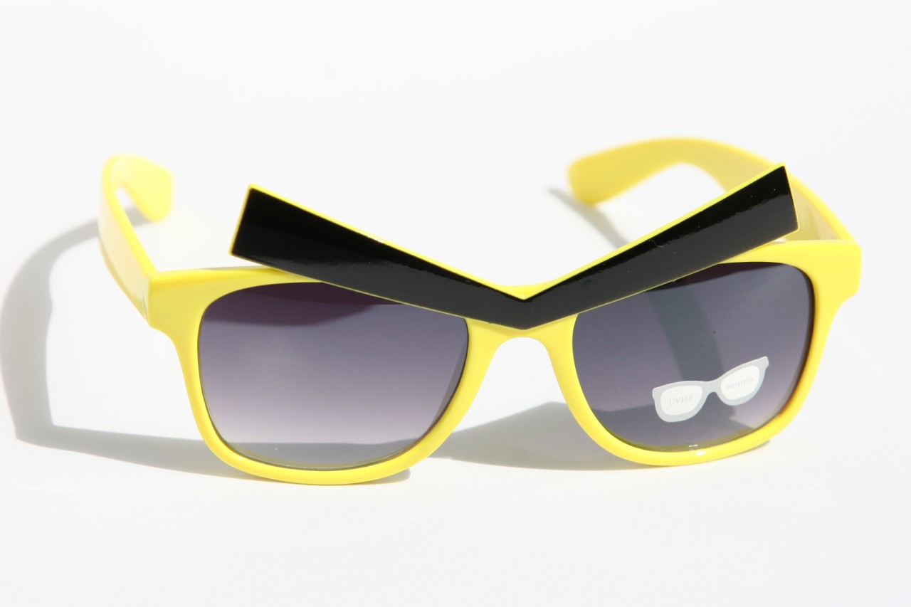 Novelty Colorful 2Tone SunGlasses Angry Eyebrow Comical New