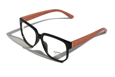 Large Round brown wood frame clear lens Sun-Glasses ...