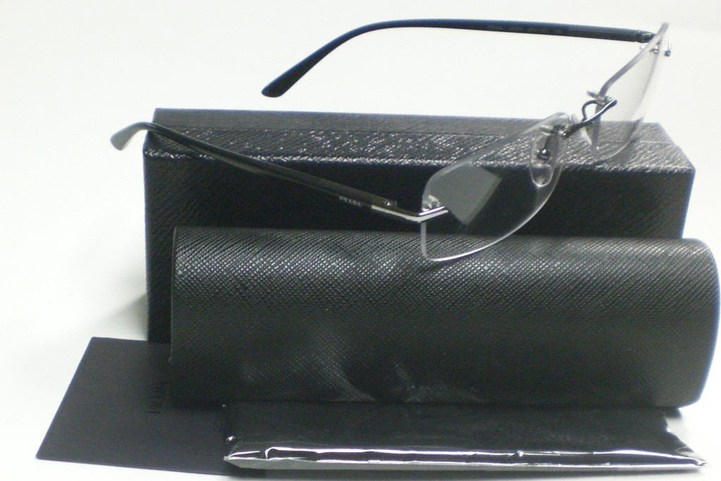 PRADA VPR69L VPR 69L BLACK 5AV-1O1 EYEGLASSES AUTH. 55
