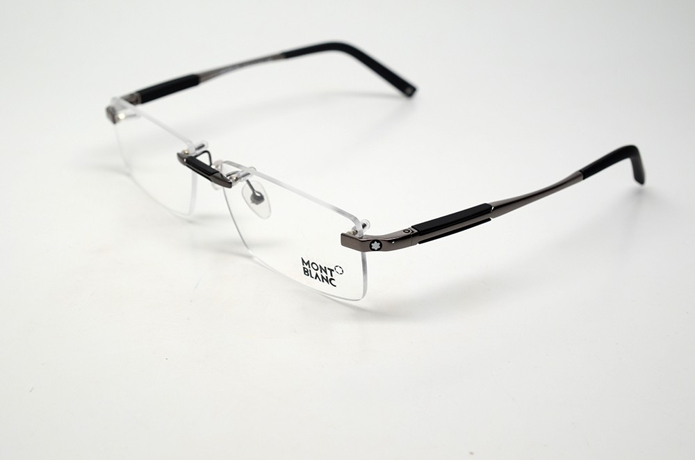Mont Blanc Mb 349 008 S 56 Eyeglasses Gunmetal Rimless Rx Frame