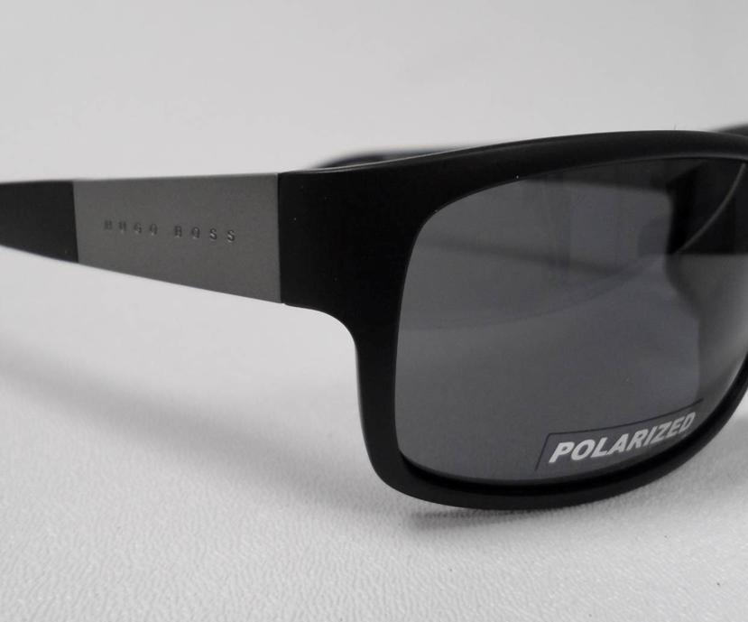 HUGO BOSS HB 0541/P/S AMD SUNGLASSES MATTE BLACK GREY POLARIZED