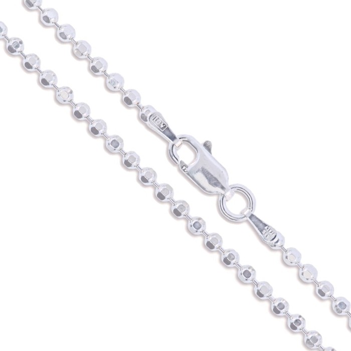 16" Sterling Silver Necklace Italian Ball Bead Chain Pure 925 Italy US Wholesale 
