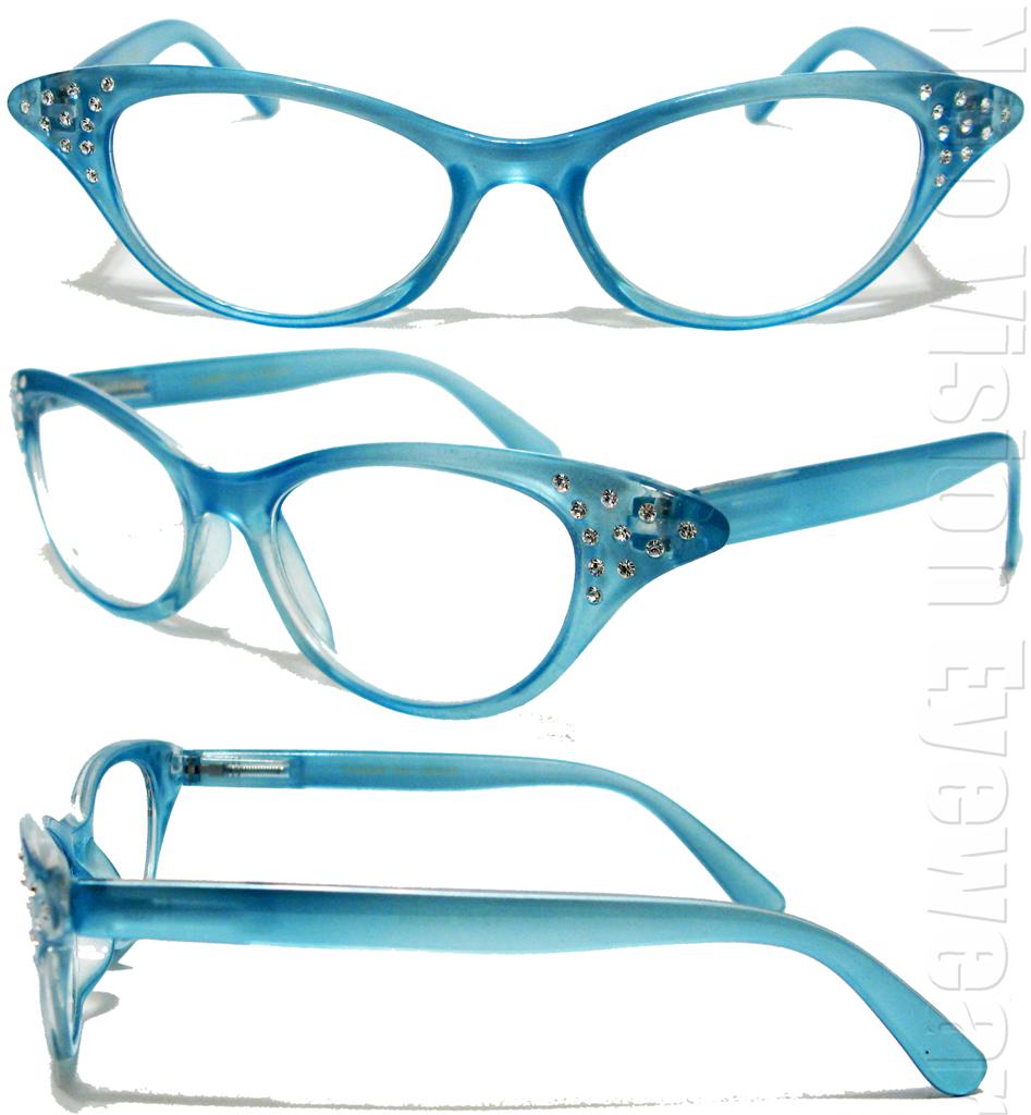 Rhinestone Cat Eye Vintage Style Clear Retro Reading Glasses Various Colors Rh8 Ebay