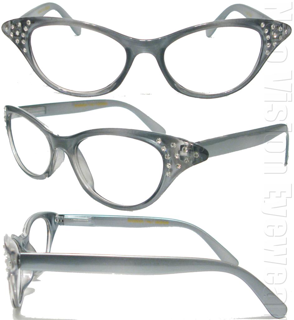 Rhinestone Cat Eye Vintage Style Clear Retro Reading Glasses Various