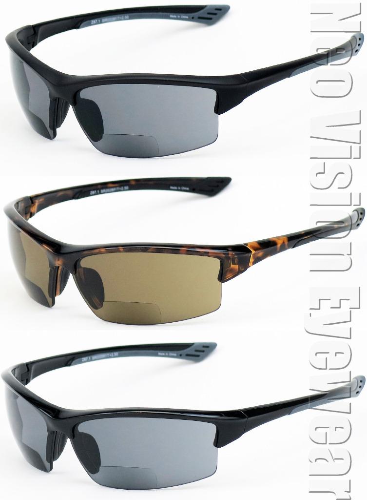 A202 Shatterproof Bifocal Brown Smoke Safety Glasses Sun Reading Z87