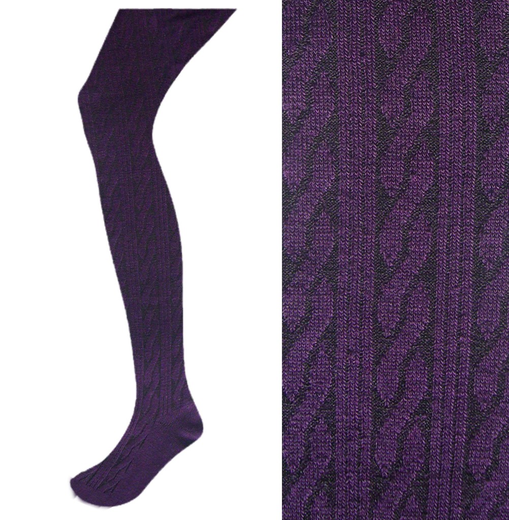 Chunky Cable Knit Tights Leggings Brown / Green / Grey / Black Size 812 eBay