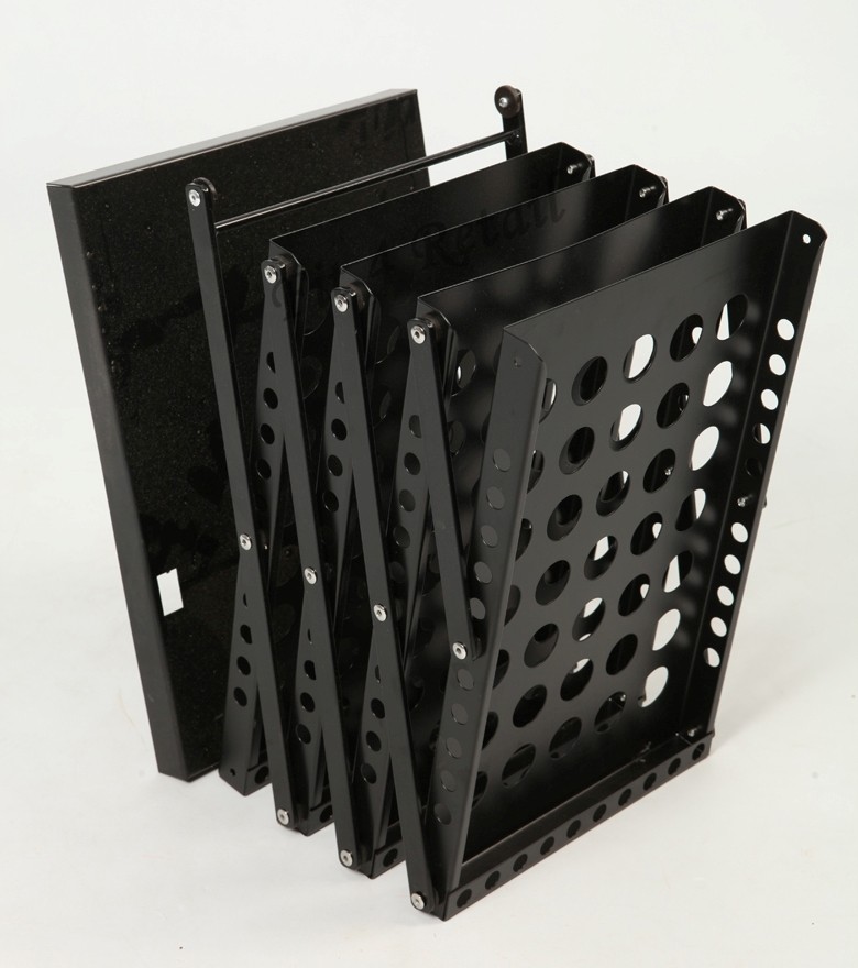 A4 FOLDING MAGAZINE LITERATURE STAND 4 SHELVES RACK BLACK STEEL eBay