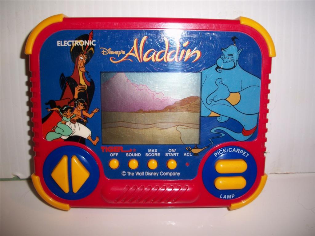 VINTAGE HANDHELD GAMES 2 DISNEY ALADDIN LION KING CARTOON MOVIE TIGER 1990