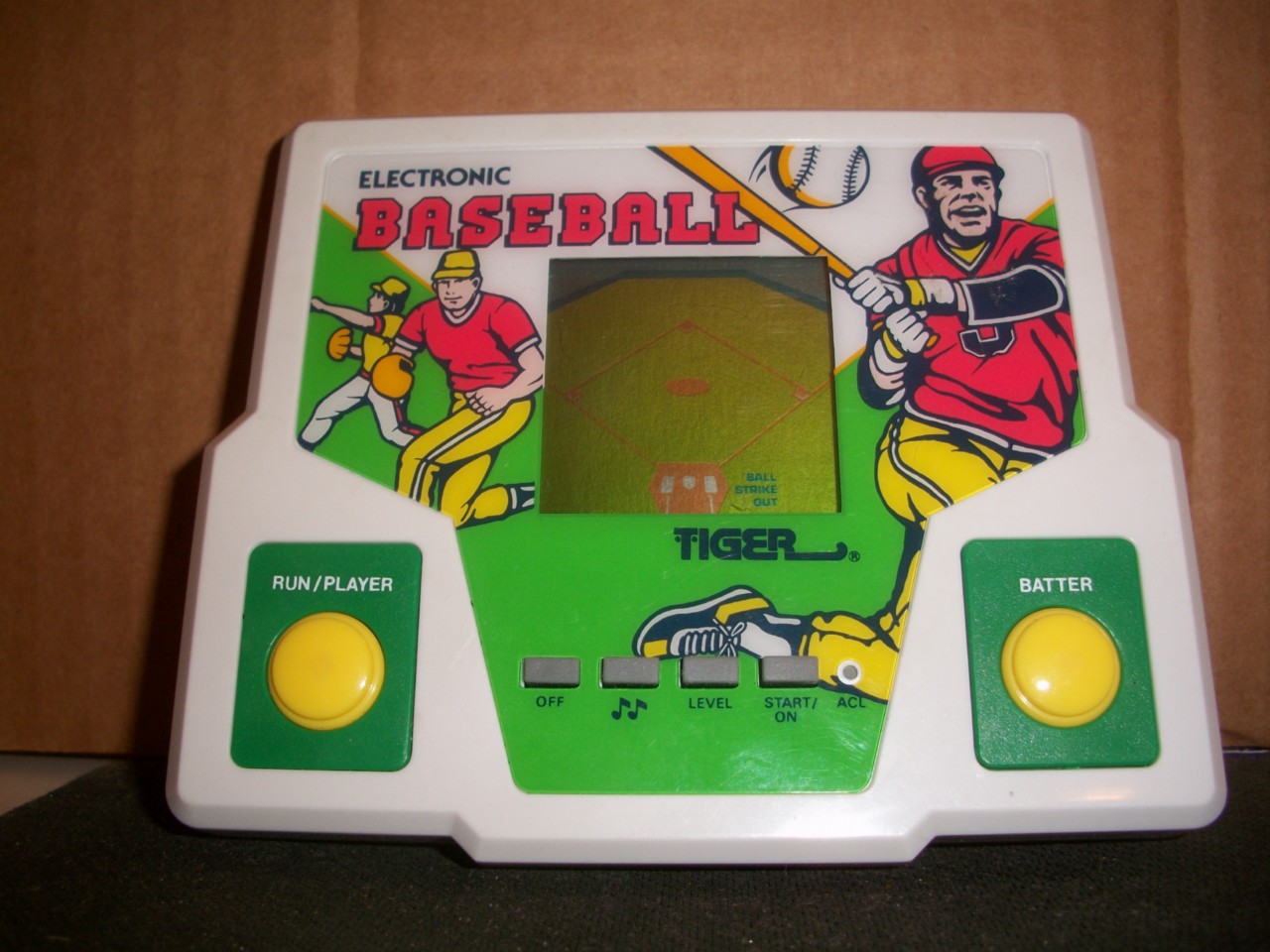 HANDHELD GAME, ELECTRONIC BASEBALL, VINTAGE, TIGER, COLLECTIBLE, 1987