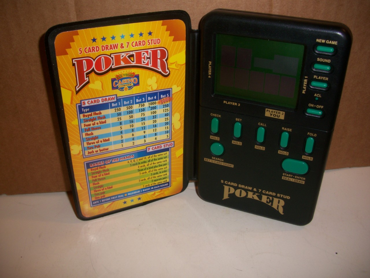 Handheld Game Mga 2 Las Vegas Casino Corner Poker Roulette 1994 Vintage Euc