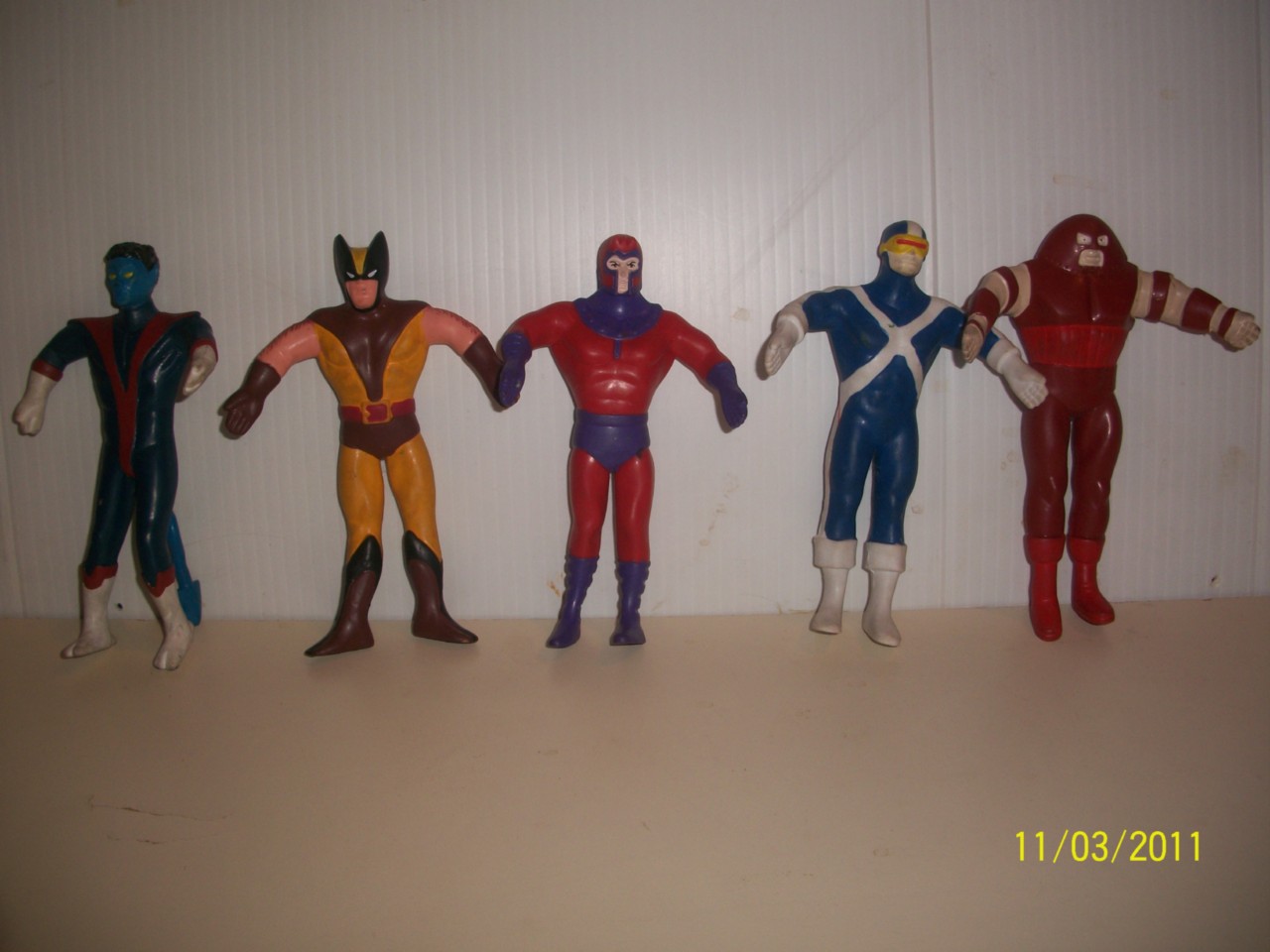 MARVEL ACTION FIGURES, '5' JUST TOYS, RUBBER, BENDABLE, 6" 1990s