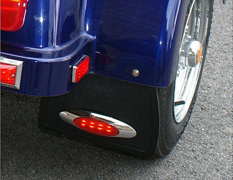 Rubber Mud Flap with Oval LED Light for Harley Davidson (741179) eBay