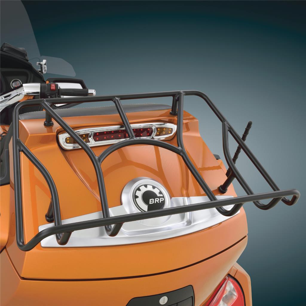 Black Tour Trunk Rack for Can Am Spyder RT, RTS, RT Ltd Show Chrome
