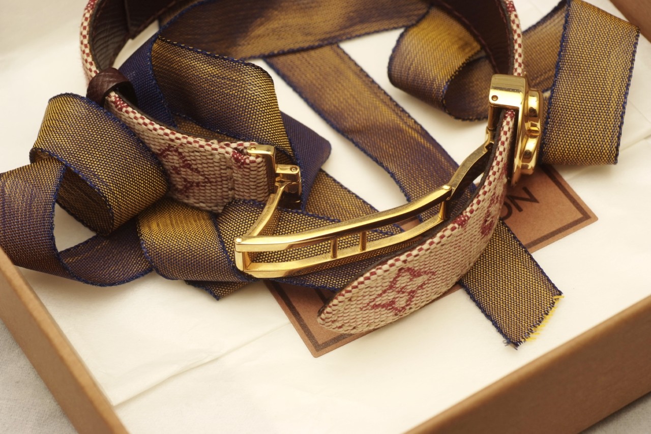 Louis Vuitton Goodluck Red Fabric/Leather/Gold/Authentic Ladies Fashion Bracelet | eBay