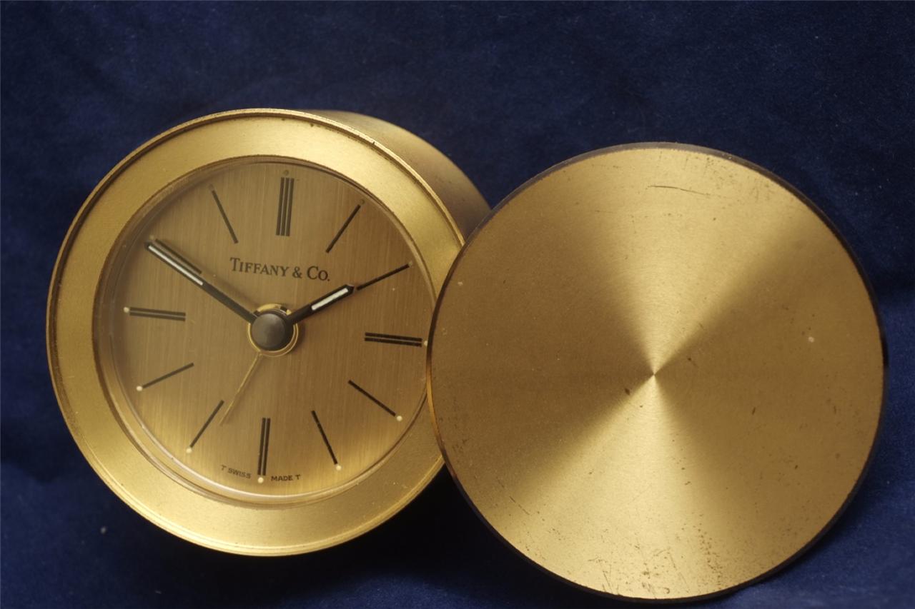 Tiffany & Co Gold Authentic Travel Alarm Clock! eBay