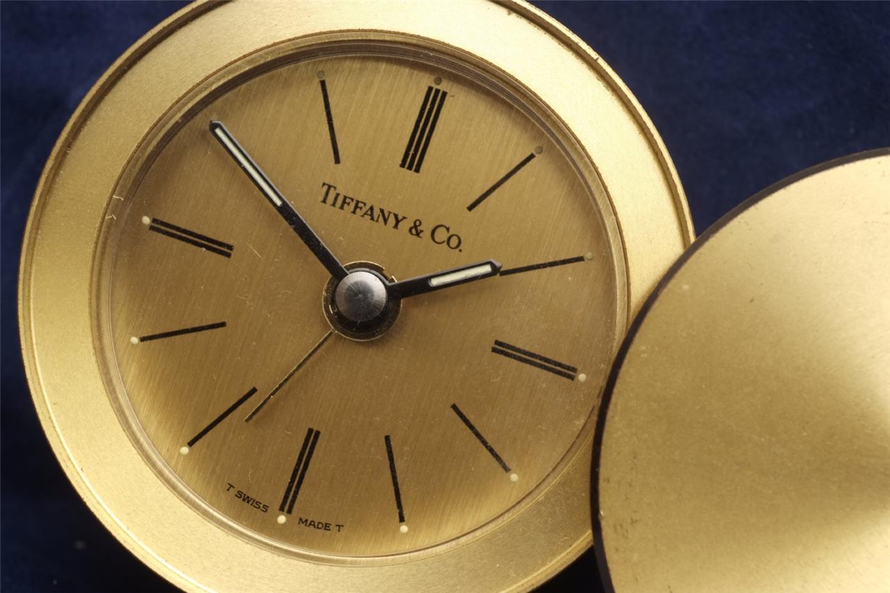 Tiffany & Co Gold Authentic Travel Alarm Clock! eBay