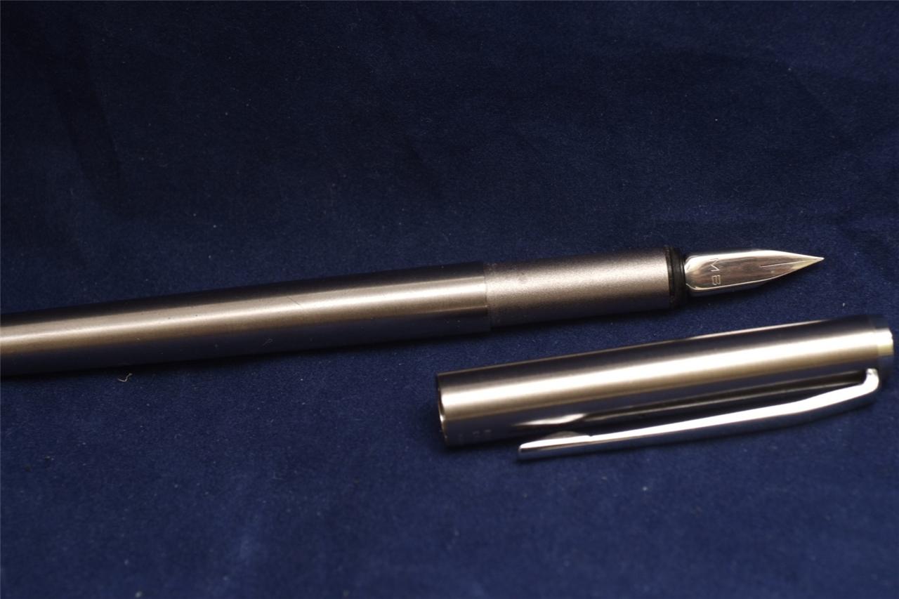 Mont Blanc Stainless Steel/Authentic Fountain Pen! eBay