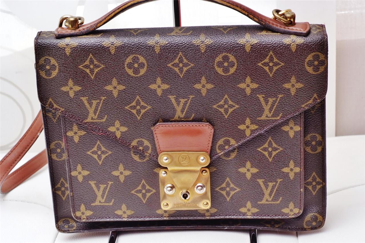 Louis Vuitton Monceau Monogram Gold Buckle/Authentic VINTAGE Ladies Shoulder Bag | eBay