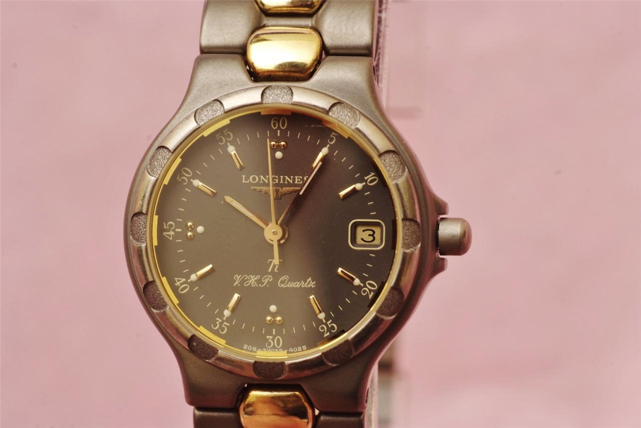 Longines V.H.P Conquest Gold/Titanium/Authentic Ladies Luxury Dress