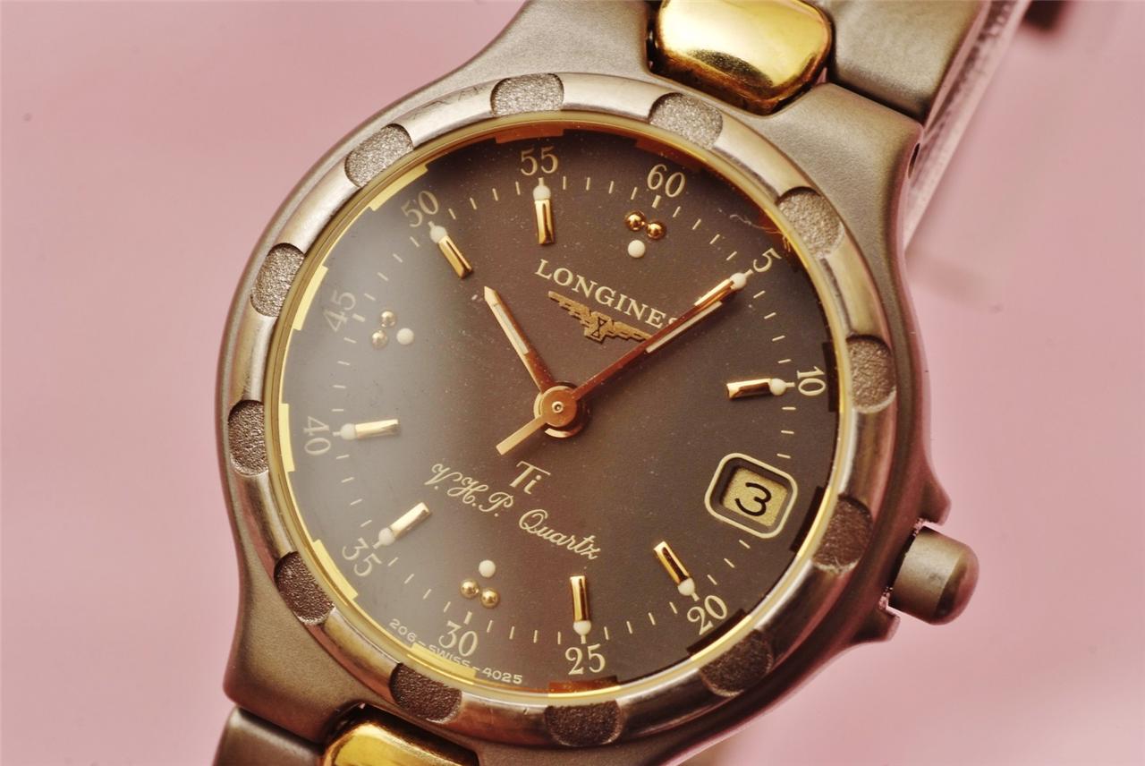 Longines V.H.P Conquest Gold/Titanium/Authentic Ladies Luxury Dress