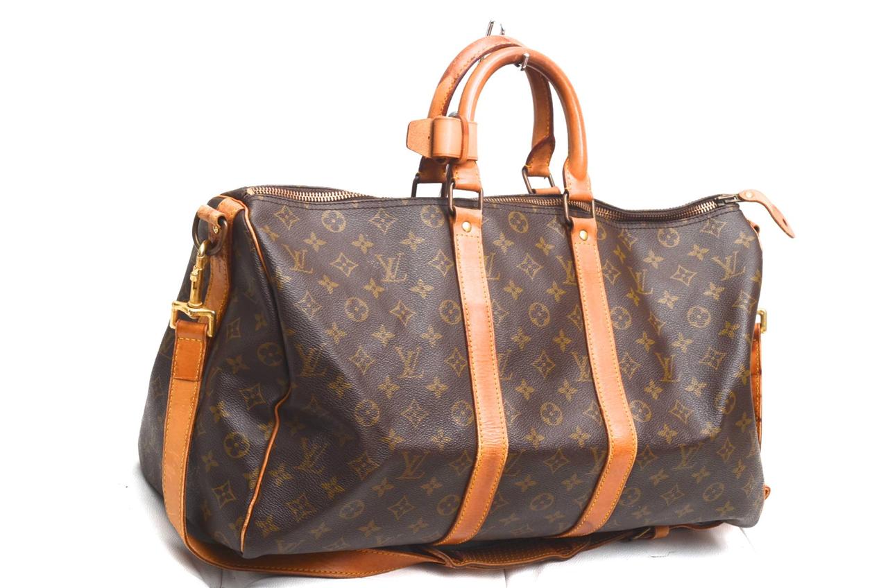 Louis Vuitton Keepall 45 Monogram Brown/Authentic Travel Shoulder Bag | eBay