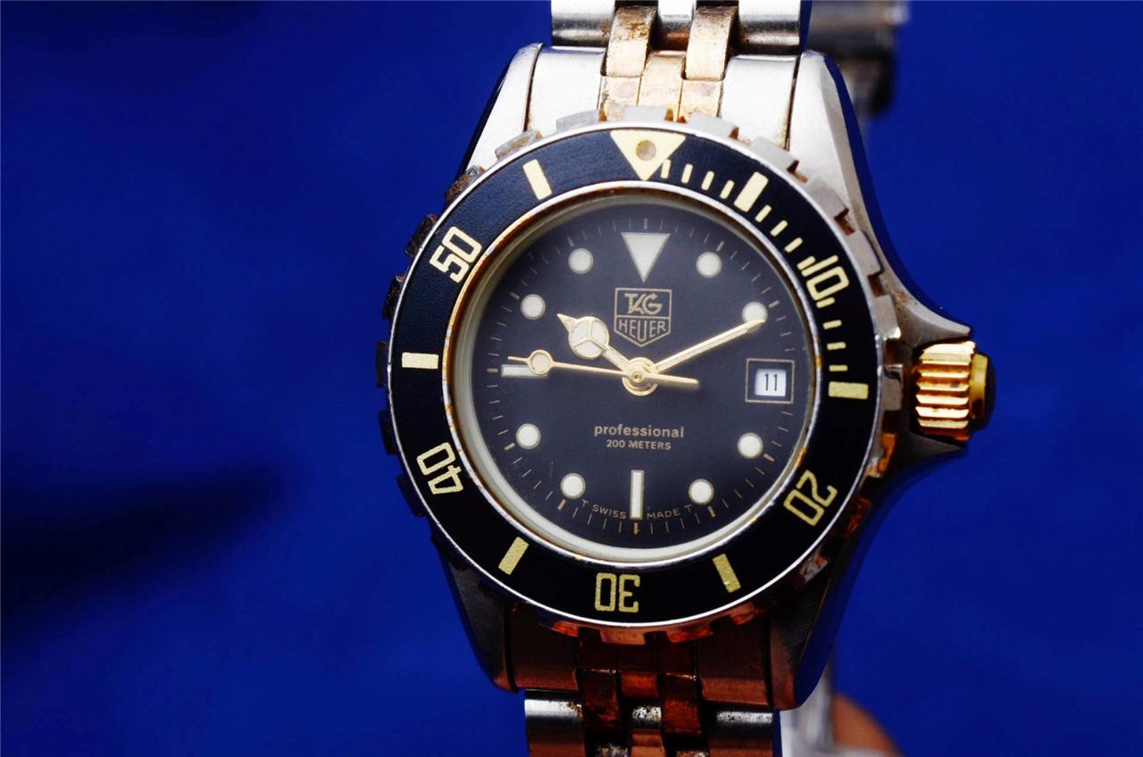 TAG Heuer 1000 Professional SS/Gold/Authentic Ladies Diver Sports Watch! eBay