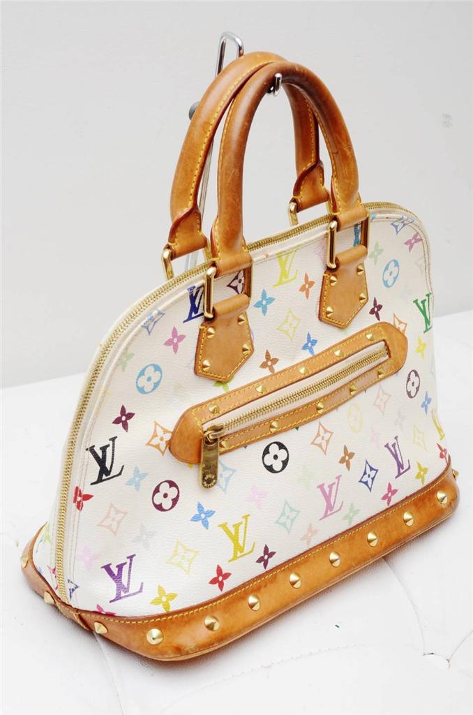 Louis Vuitton Alma Multicolor White/Authentic Ladies Hand Bag Purse! | eBay