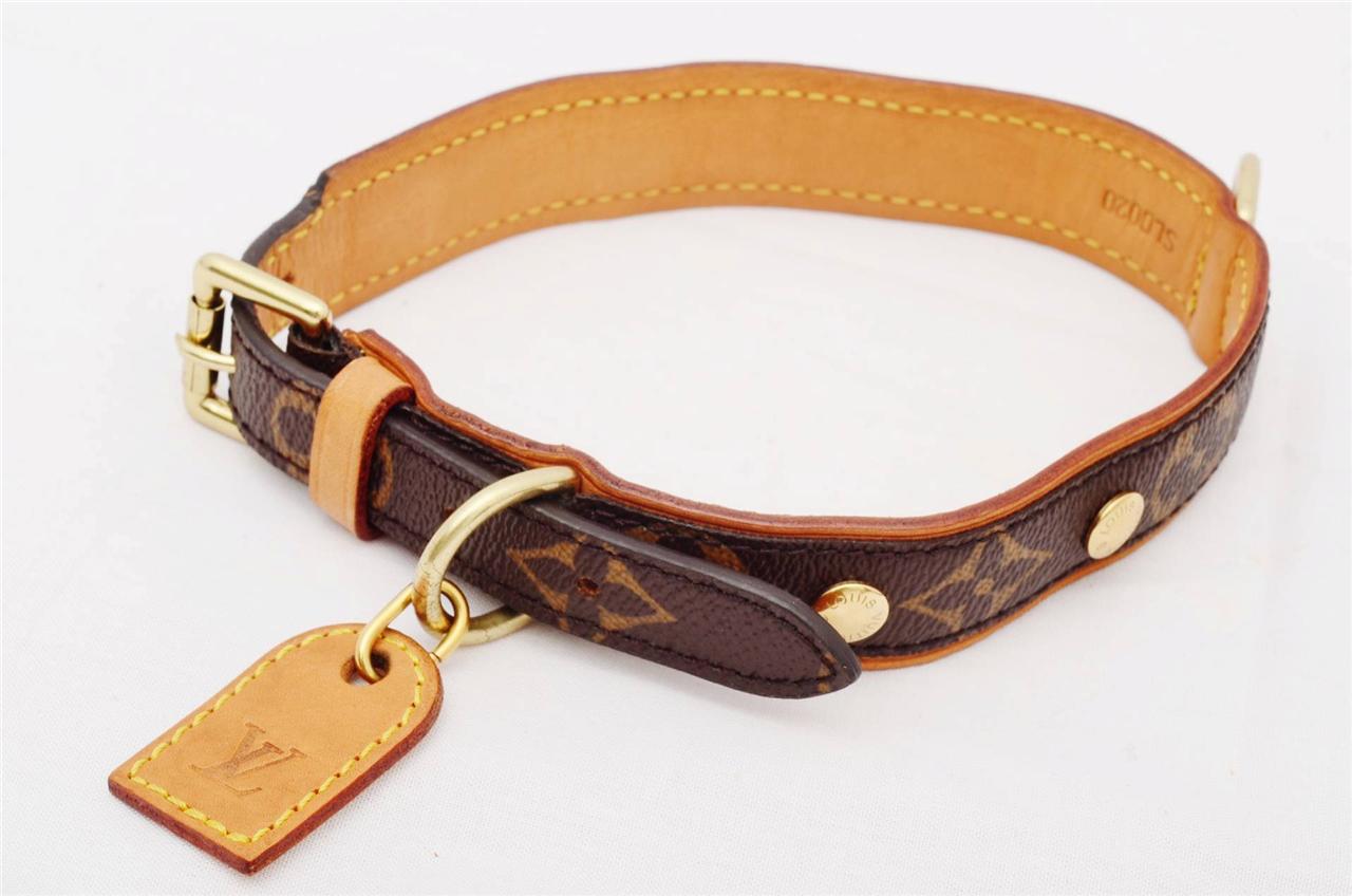 Louis Vuitton Collier Baxter MM Monogram Authentic Dog Collar (1365-1) | eBay