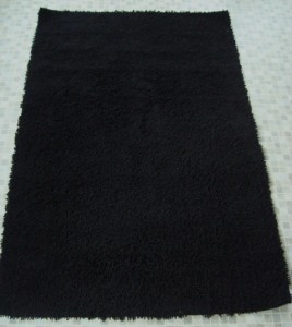 LARGE CHENILLE Non-Slip 150 x 230cm Black Bath Mat/Rugs