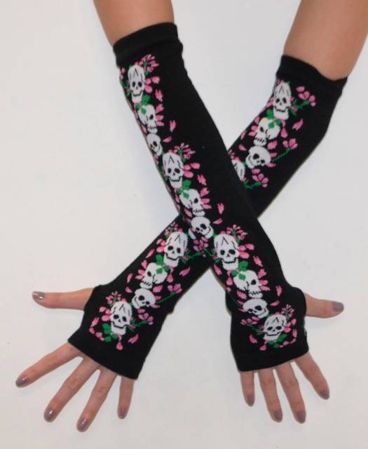 New Emo Punk Rock Long Sleeve Fingerless Warm Arm Warmers Gloves