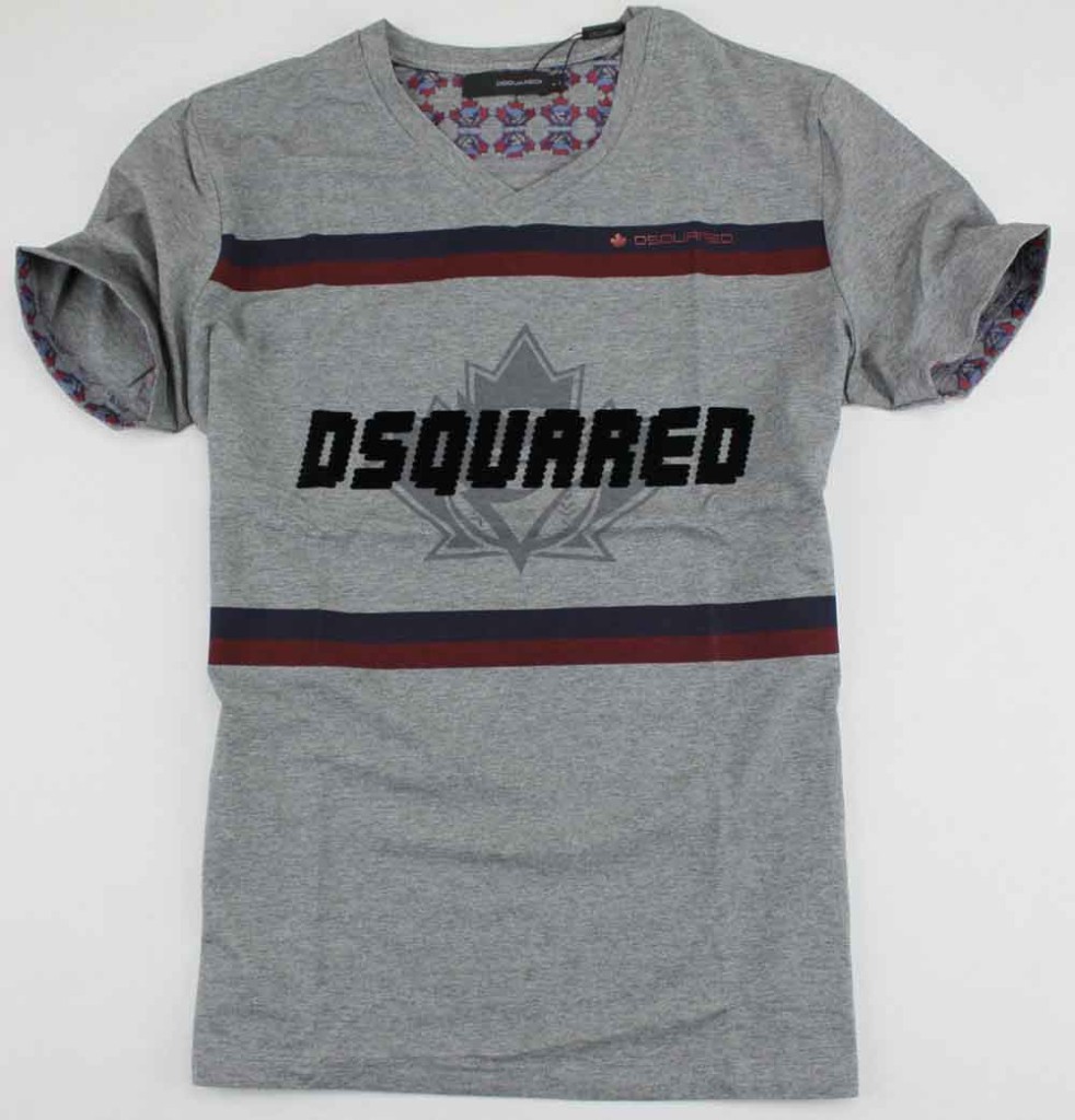 New DSQUARED2 Maple Logo T-shirt sz L Gray 7681