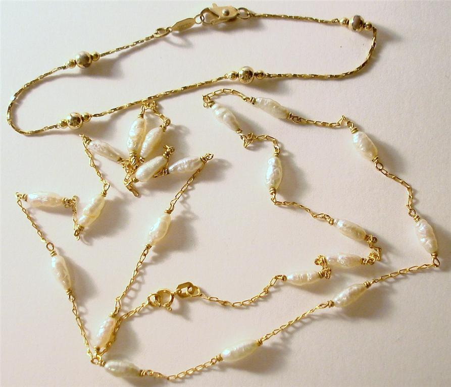 Are These Worth Anything The Ebay Community Just Wondering If I Have Something Of Value Here Or Not The Bracelet Is Marked 22kgl Necklace 14k Italy Sak Anyone Know What Means